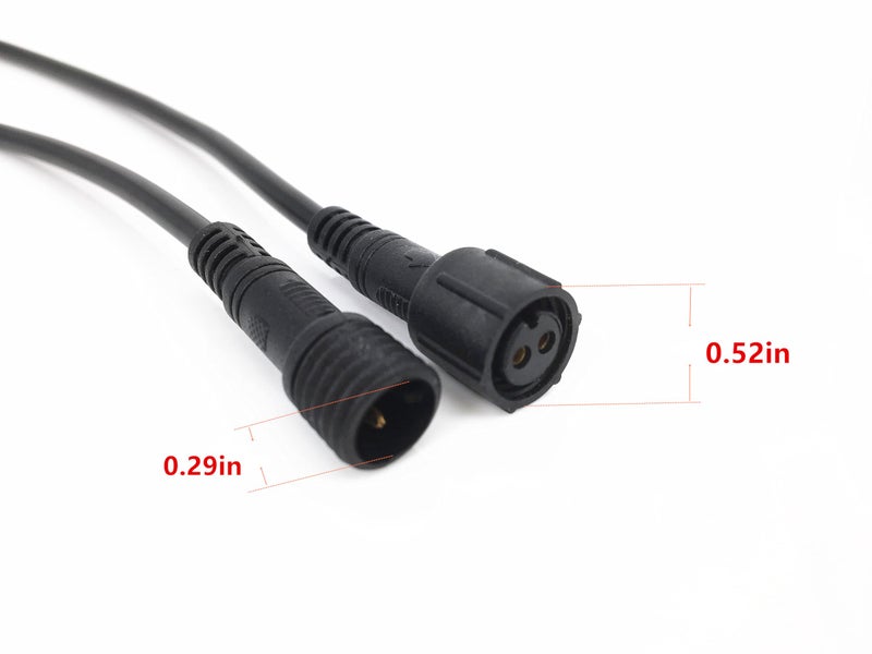 HUALAND 6 Pairs Pack Black Pigtail Plastics Waterproof 2 cores Waterproof Connection Cable with Plug and Socket Connector Adapter 2 pins 2 pin Plug LED Light Bars led connctor Waterproof Connector - Image 5